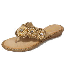 Stock Slides Shoes,Women's Flat Rhinestone Jeweled Sandals,Flip Flop